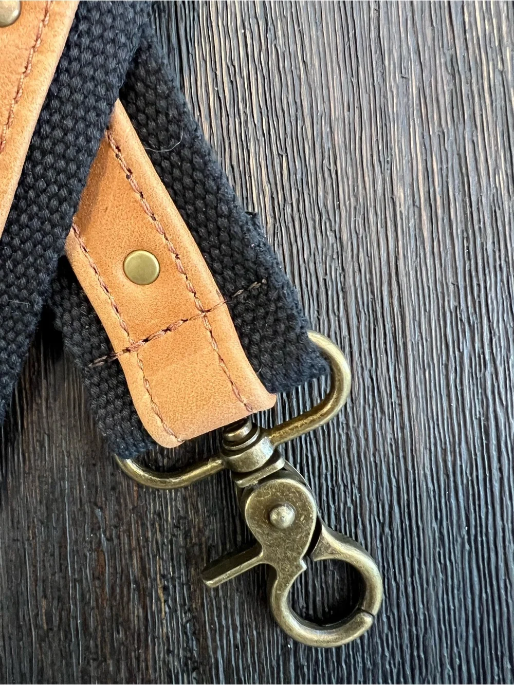 KG Leather and Canvas Studded Shoulder Strap